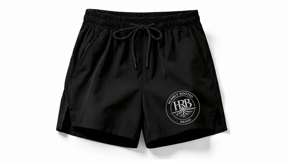Humbly Rooted Brand Logo Windbreaker Shorts