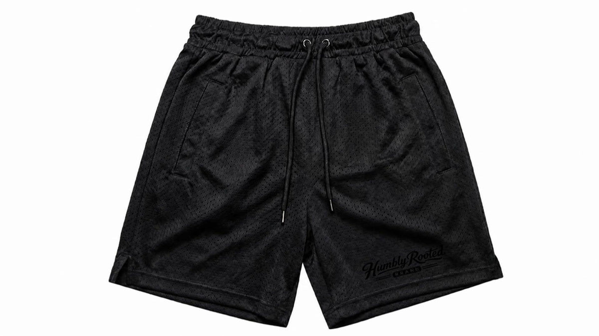 Humbly Rooted Brand Script Logo Mesh Shorts