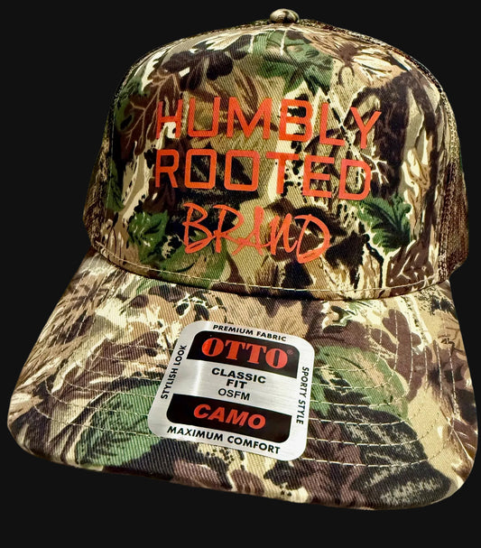Humbly Rooted Brand Camo Trucker Hat
