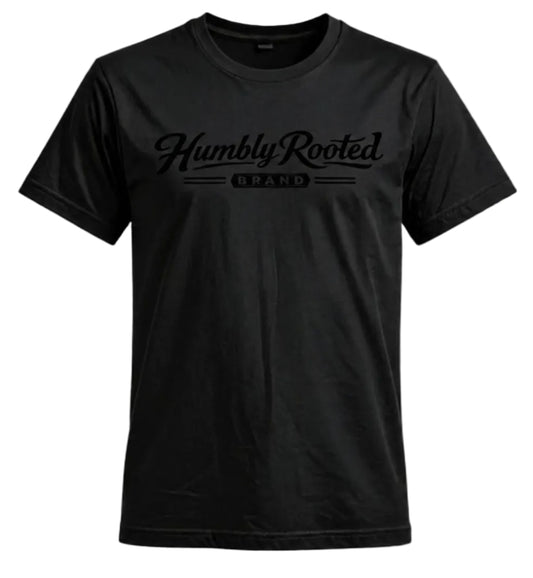 Humbly Rooted Brand Black on Black 3D Silicone Script Logo Te