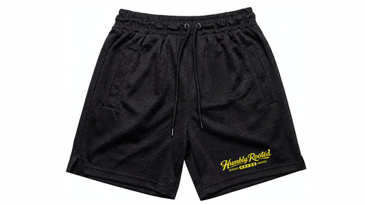 Humbly Rooted Brand Script Logo Mesh Shorts